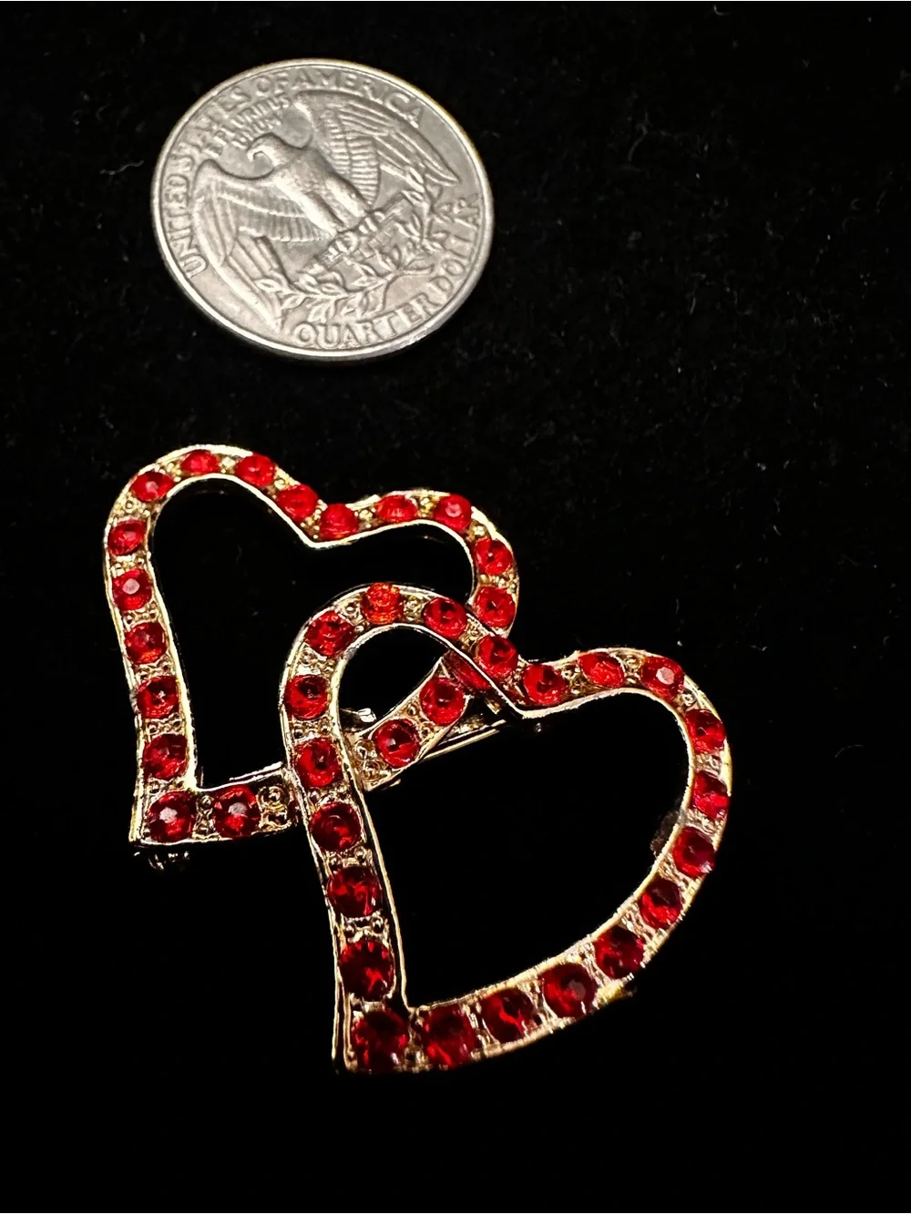 Gold-Tone Heart Brooch collection/Set of 3